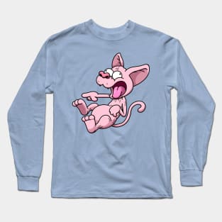 Crazy Laughing Sphynx Cat Long Sleeve T-Shirt